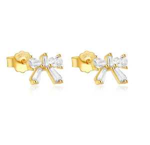 Diamanté Bow Studs