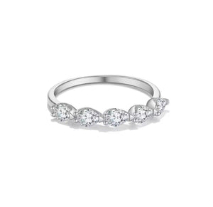 Pear Diamante Half Eternity Ring