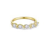 Pear Diamante Half Eternity Ring
