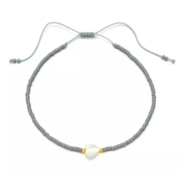 Shell Heart & Mini Bead Bracelet